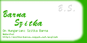 barna szitka business card